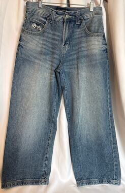 Aéropostale Women’s Super Baggy JNCO-style Light Wash Dice Embroidery 30/30